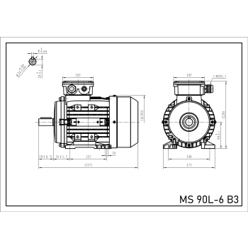 Silnik elektryczny 1,1kW 900 obr/min. 90 B3